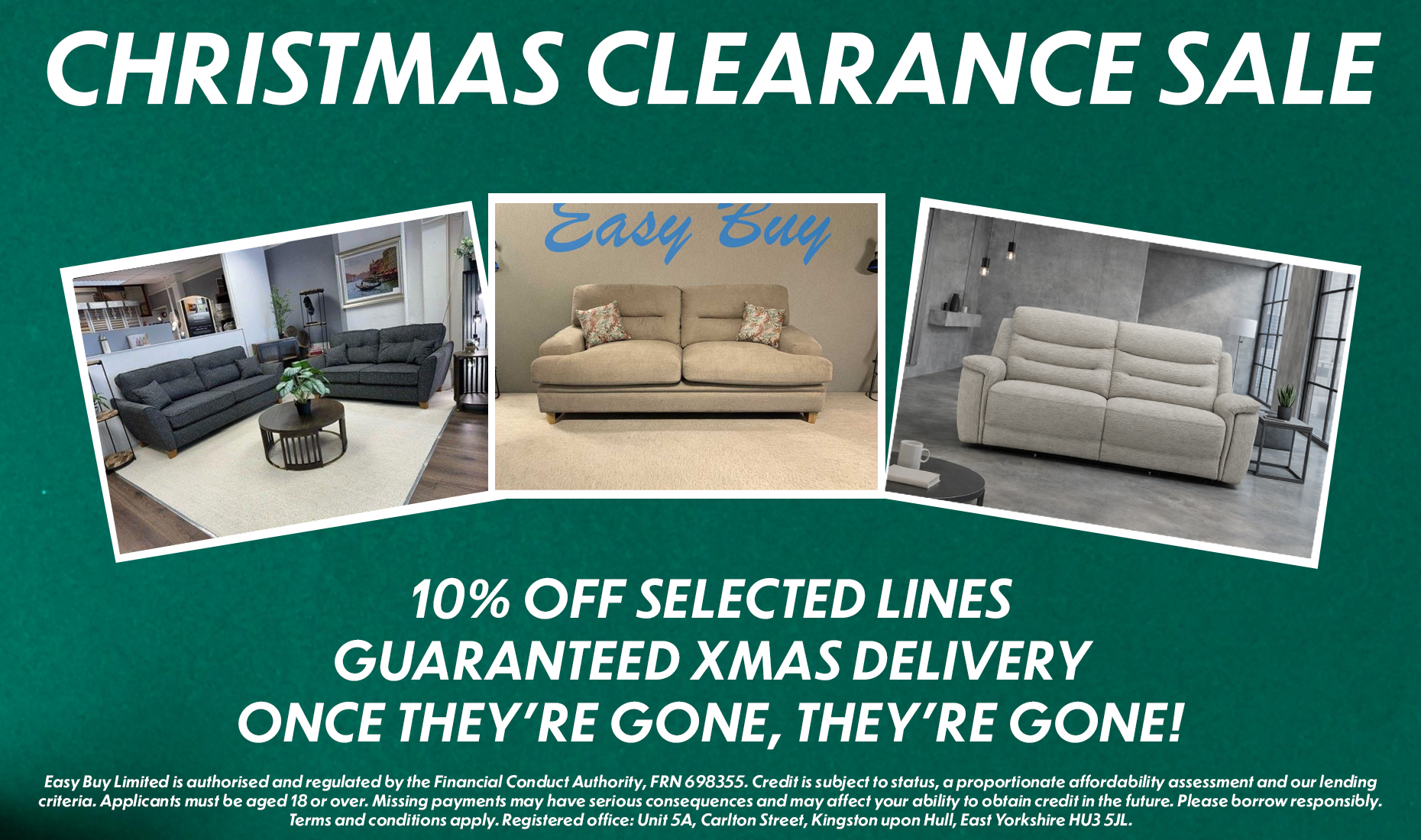 Christmas Clearance Sofa Sale!